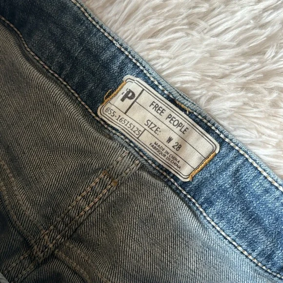 Free People Cropped High Rise Flare Button Fly Jeans - Picture 5 of 6